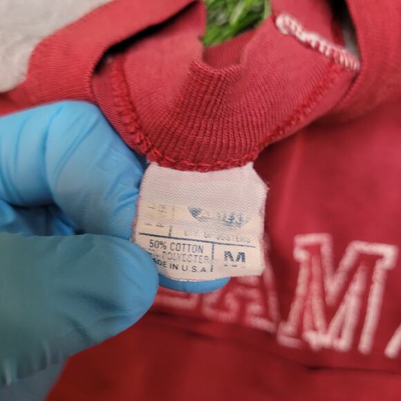 VTG 80s Alabama Crimson Tide T-Shirt Mens XS Womens S Raglan - Picture 12 of 12